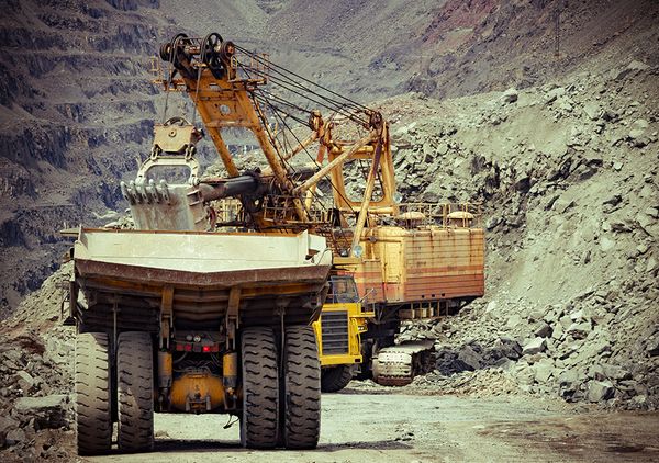 Haul truck operating in an open-pit mine
